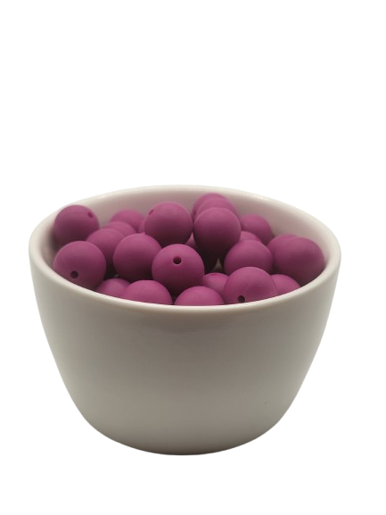 Magenta Solid Silicone Beads
