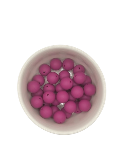 Magenta Solid Silicone Beads