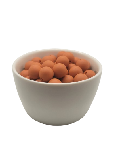 Rust Brown Solid Silicone Beads