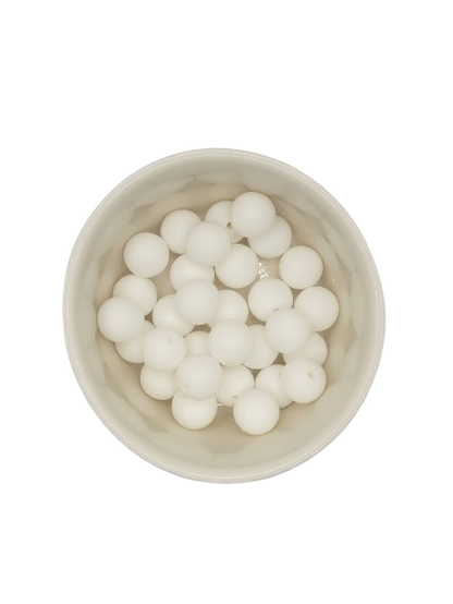White Solid Silicone Beads