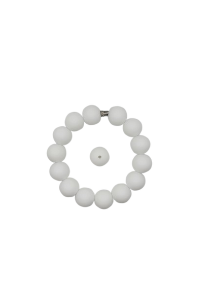 White Solid Silicone Beads