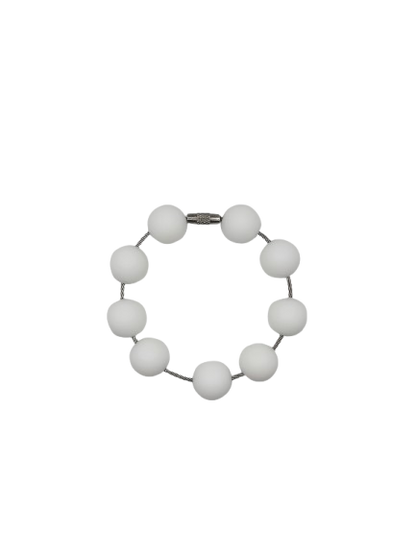 White Solid Silicone Beads