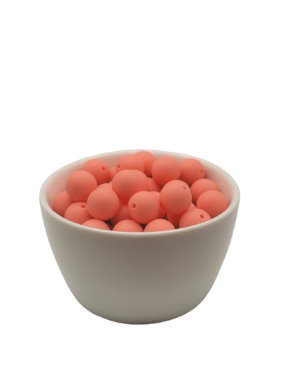 Coral Solid Silicone Beads