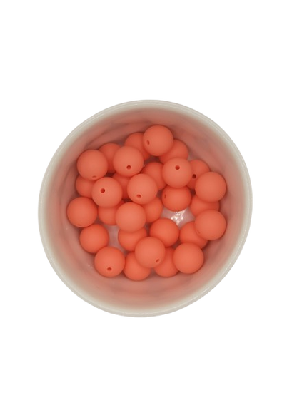 Coral Solid Silicone Beads
