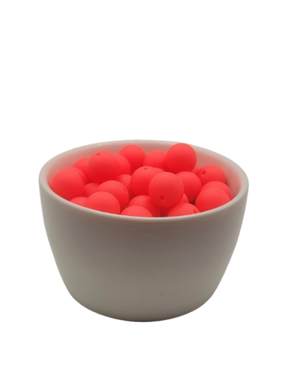 Shocking Pink Solid Silicone Beads