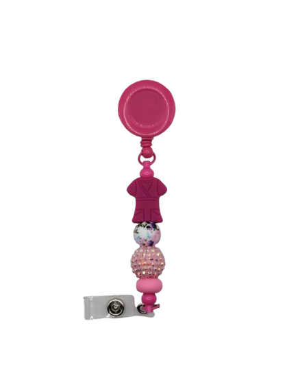 Hot Pink Scrubs Badge Reel
