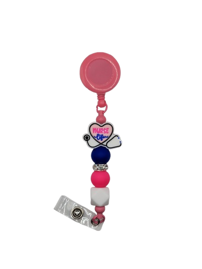 Pink Nurse Life Badge Reel