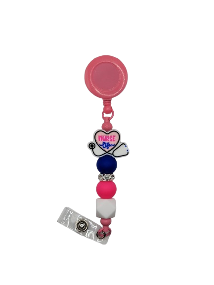 Pink Nurse Life Badge Reel