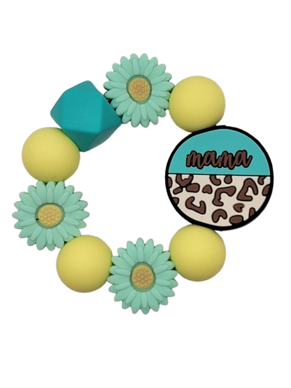 Teal Leopard Print Mama Cup Charm
