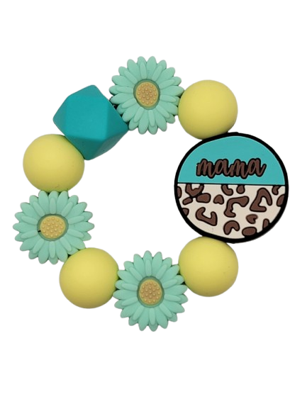 Teal Leopard Print Mama Cup Charm