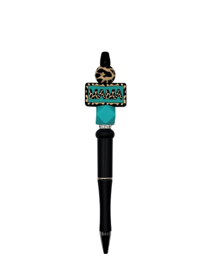 Teal Leopard Print Mama Pen