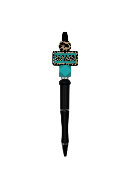 Teal Leopard Print Mama Pen