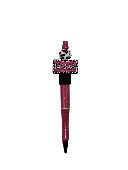 Pink Cow Print Mama Pen