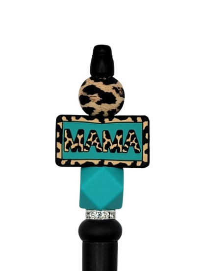 Teal Leopard Print Mama Pen