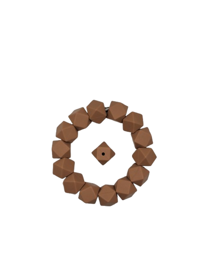 Brown Hexagon Silicone Beads