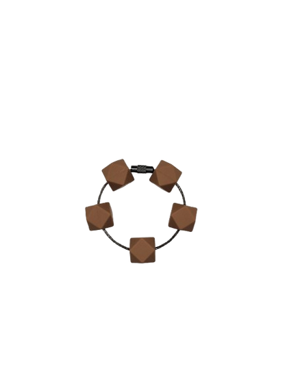 Brown Hexagon Silicone Beads