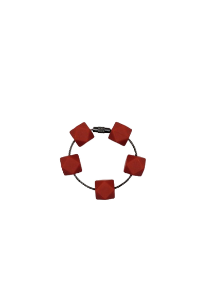 Red Hexagon Silicone Beads