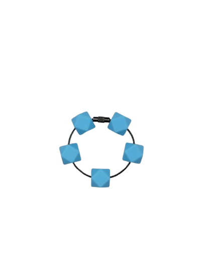 Light Blue Hexagon Silicone Beads