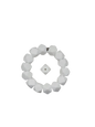 White Hexagon Silicone Beads
