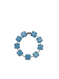 Pearl Blue Hexagon Silicone Beads