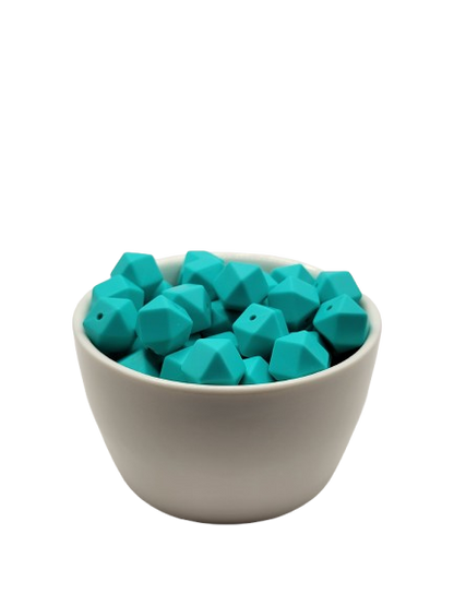Turquoise Hexagon Silicone Beads