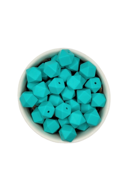 Turquoise Hexagon Silicone Beads