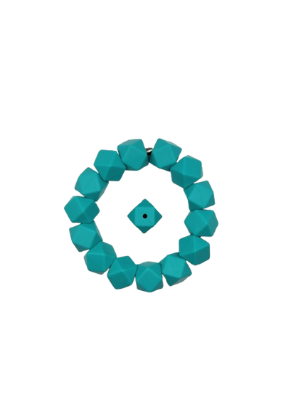 Turquoise Hexagon Silicone Beads