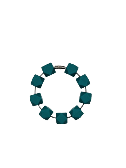 Teal Hexagon Silicone Beads