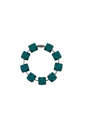 Teal Hexagon Silicone Beads