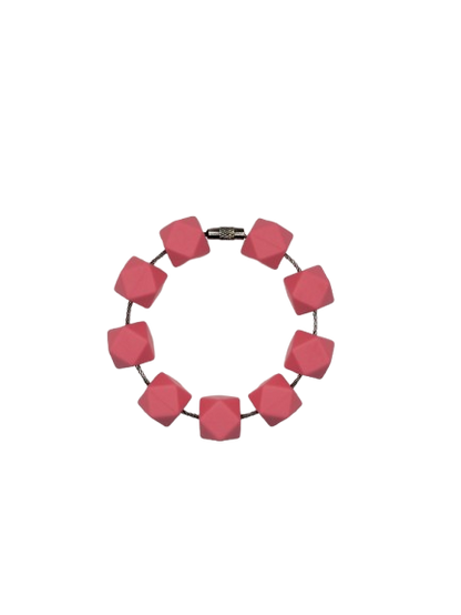 Pink Hexagon Silicone Beads