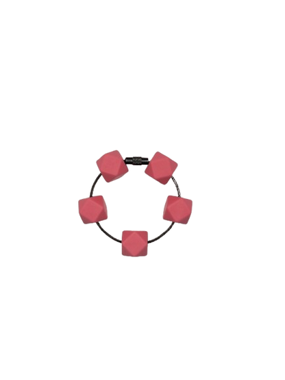 Pink Hexagon Silicone Beads