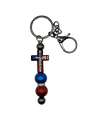 Red white and blue Jesus keychain