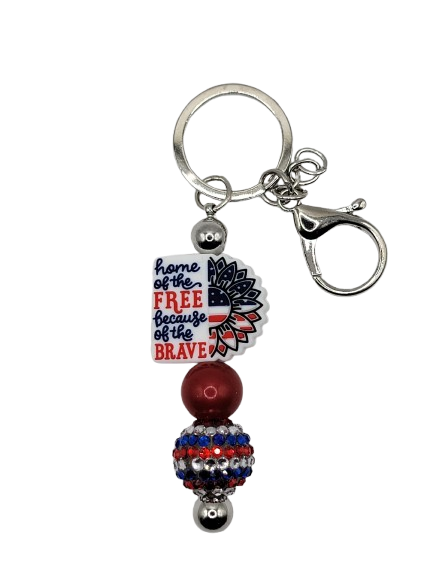Home of the free because of the brave keychain