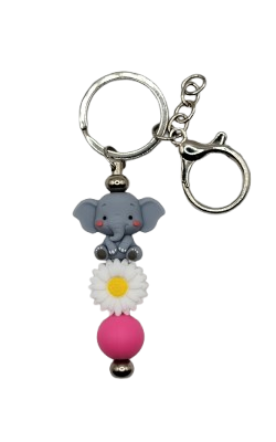 Springtime Elephant Keychain