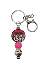 Pink Leopard Print Mama Keychain