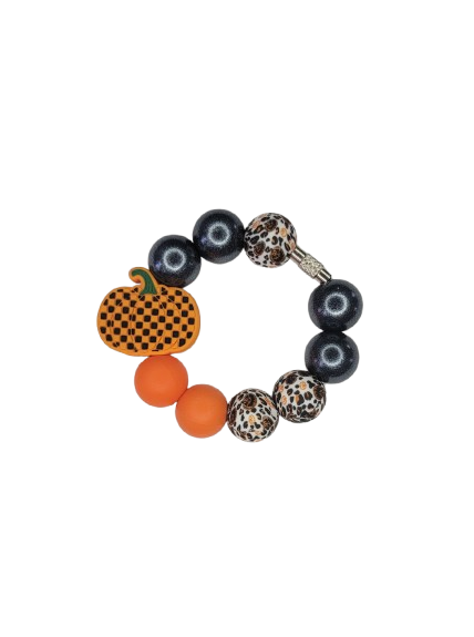 Small Checkered pumpkin cup charm