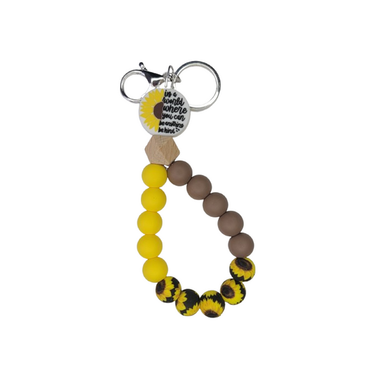 Sunflower Teardrop Keychain